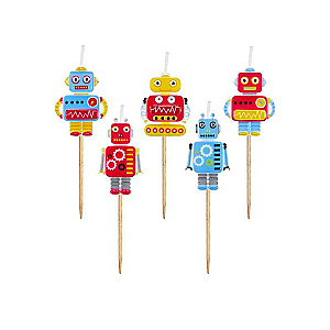Sveču komplekts Robot, 5 gab.