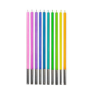Sveču komplekts Pastels, izmērs 14.5 cm, 10 gab.