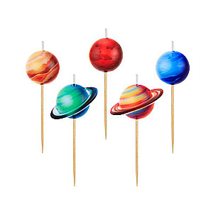 Sveču komplekts Planets, 5 gab.