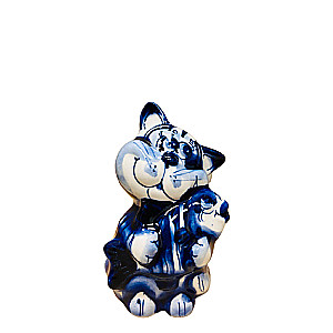 Porcelāna figūriņa 2023 9*13cm Kaķis-Zvejnieks
