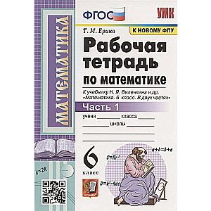 Darba burtnīca matemātikā. 6. klase. Pie N. J. Vilenkina un citiem mācību grāmatas. 1.-2. daļa.