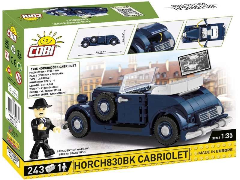 Конструктор - COBI Horch830BK Cabriolet, 243 детали