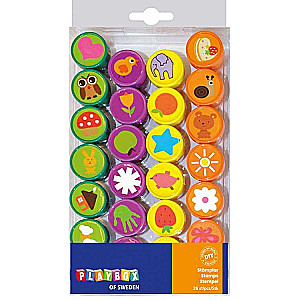 Bērnu zīmogs PLAYBOX D22mm mazs, apaļš, assorti, 1 gab.