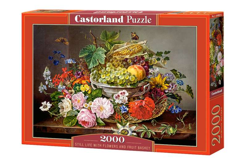 Puzle Still Life with Flowers and Fruit Basket 2000 gab.
