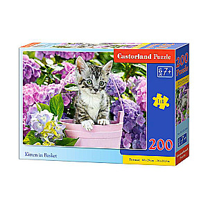 Puzle Kaķēns grozā 200 detaļas.
