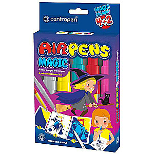Flomasteri 4 krāsas + 2 speciālie marķieri Airpens Magic