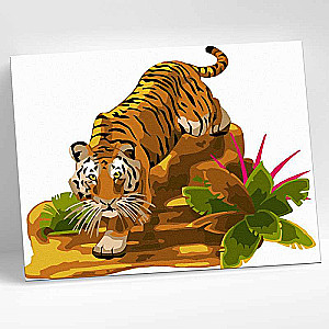 Glezna pēc numuriem 15x20 TIGRIS DŽUNGĻOS 13 krāsas