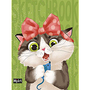 MyArt. MeowBook Skice grāmata. Kaķis ar lentīti