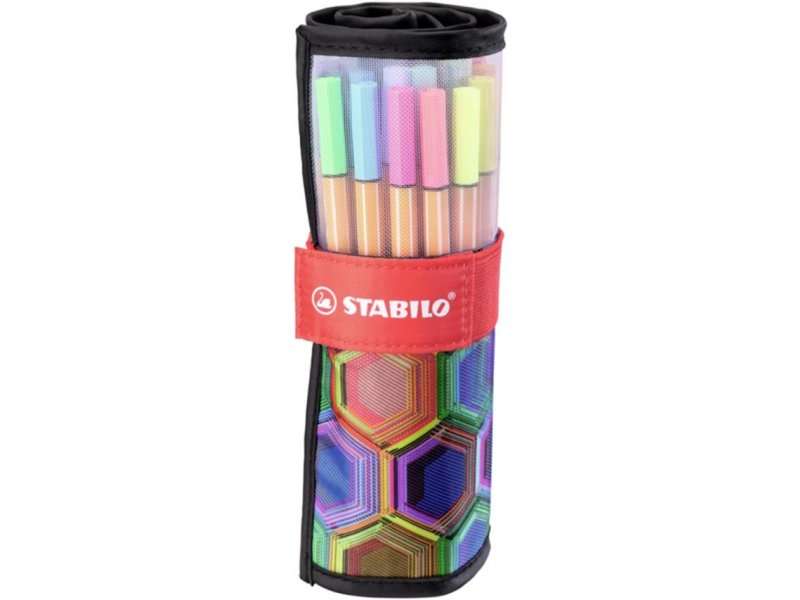 Tintes pildspalvu komplekts STABILO point 88 ARTY 25 krāsas