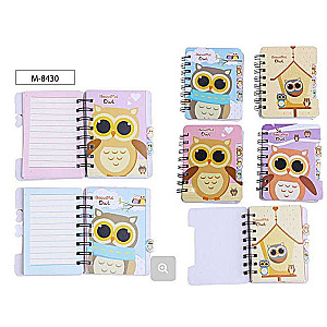 Bloknotu BEAUTIFUL OWL 9,3x12 cm, 57 l