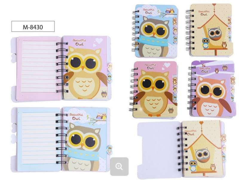 Bloknotu BEAUTIFUL OWL 9,3x12 cm, 57 l