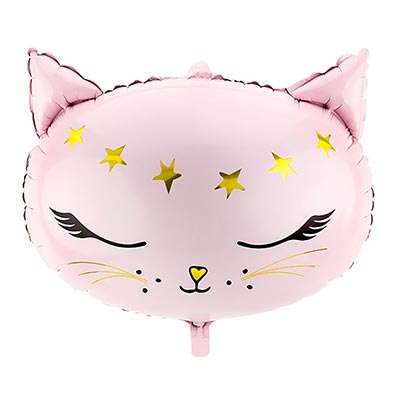 Фольгированный шар Кошка, 48x36см, розовый