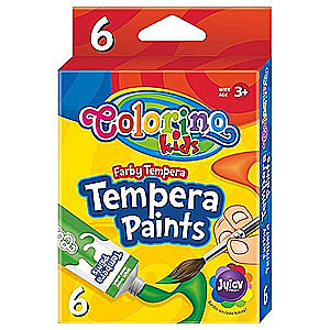 Tempera krāsu komplekts Colorino, 12ml tūbiņas, 6 krāsas