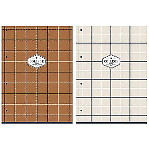 Koledžas bloks A4 ar spirāli, 80 lapa rūtiņu College, assorti
