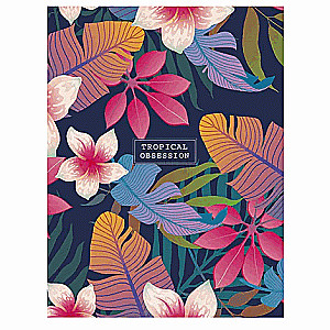 A5 piezīmju grāmata, 80 lapas līnijā Tropical Obsession, assorti