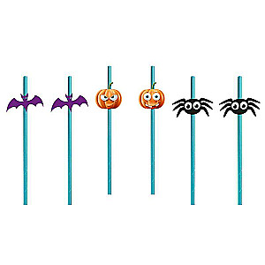 Papīra salmiņi Halloween maisījumā, 6 gab.