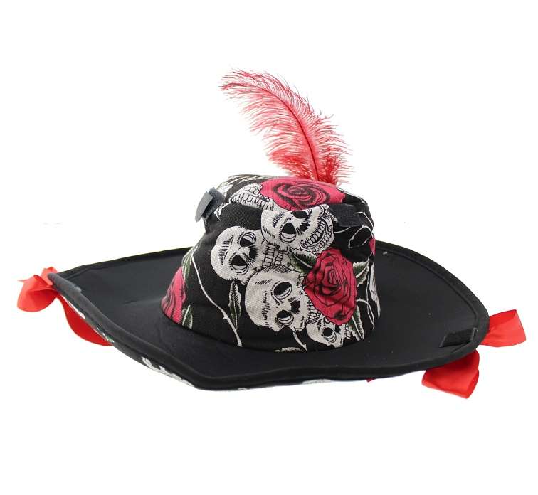 Cepure Halloween aksesuārs melna ar rozēm
