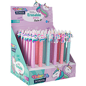 Zila gēla pildspalva 0,5mm ar dzēšgumiju COLORINO Unicorns