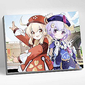 Glezna pēc numuriem 30x40 Genshin Cī Cī un Kli 26 krāsas