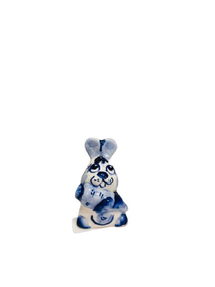 Porcelāna figūriņa - Zaķis ar burkānu 4.5cm