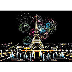 Skratch-attēls Fireworks Paris krāsains