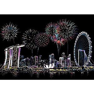 Skratch-attēls Singapore Firework krāsains
