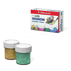 Guaša ErichKrause® Pearl 6 krāsas pa 20ml