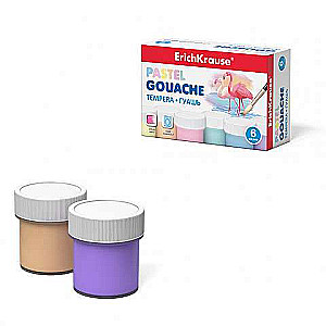 Guaša ErichKrause® Pastel 6 krāsas pa 20ml