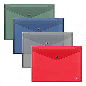 Mape-konvertā uz pogas plastmasas ErichKrause® Glossy Classic, B5, puscaurspīdīga, assorti