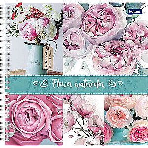 Premium Tētad SketchBook 60l A4f 210x210mm 120g/m² Ziedu akvarelis