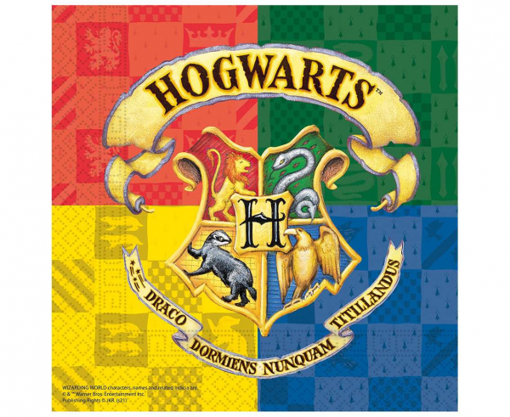 Salvetes 33x33cm 20gb. Harry Potter Hogwarts Houses