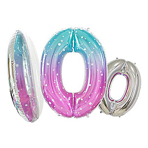Folijas balons Digit 0, Space, 78 cm