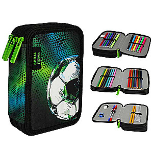 Pildspalvu maciņš STARPAK 3 nodalījumi. 19.5x13x6cm ar piederumiem FUTBOLS