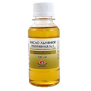 Linsēklu eļļa blīvētā Nr. 2 mākslinieciskajām glezniecības darbībām pudele 120ml