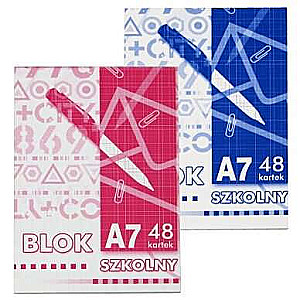 Bloknotu-Notebooks A7 48l. kvadrāts