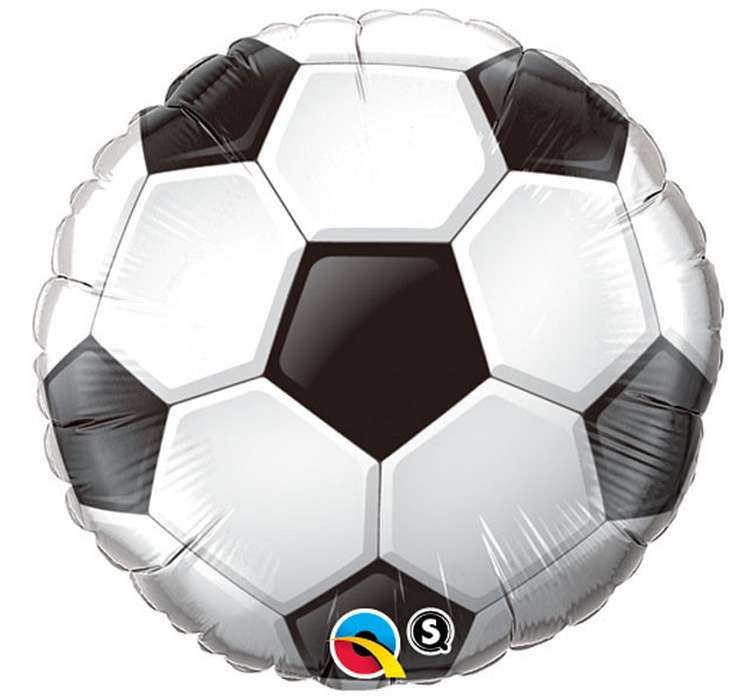 Фольгированный шар  18 QL CIR - Football , black and white