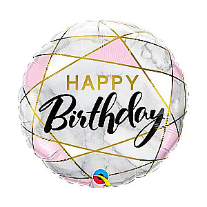 Folijas balons 18/46cm apaļš Happy Birthday