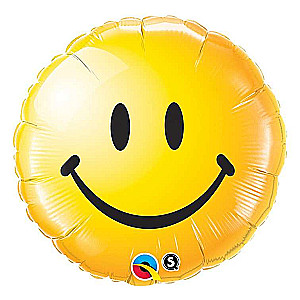 Folijas balons 18/46cm apaļš QL CIR Smile Welloy