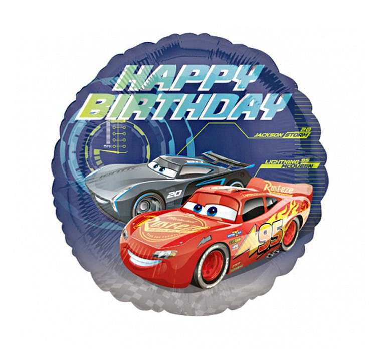 Фольгированный шар 17 Cars-Happy Birthday