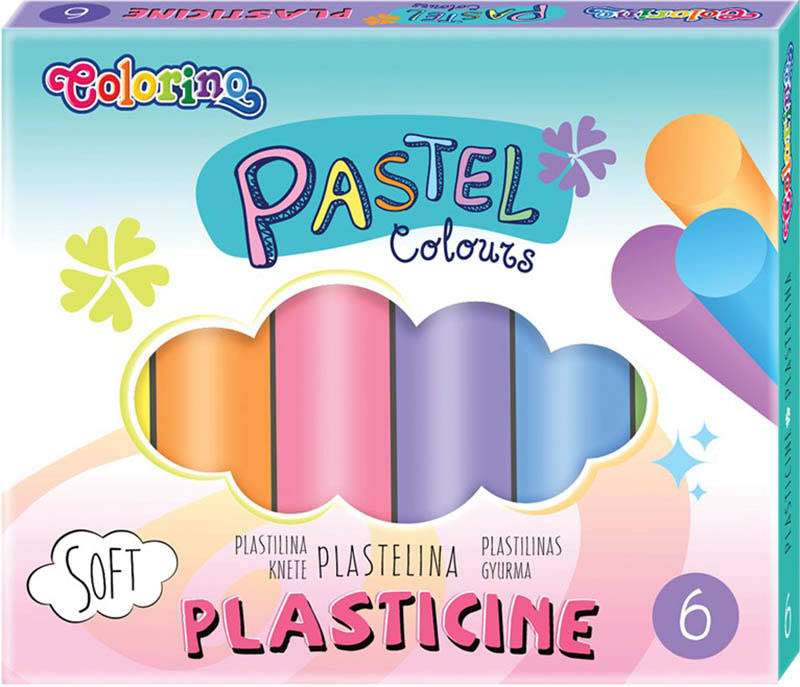 Plastilīns 6 krāsas Pastel