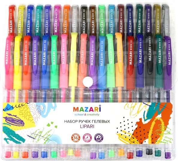 Gels pildspalvu komplekts LIPARI, 36 krāsas