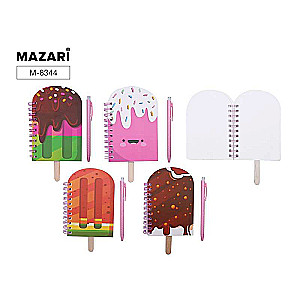 Bloks piezīmēm uz eiro spirāles ICE CREAM, 8 x 12 cm, 50 lapas