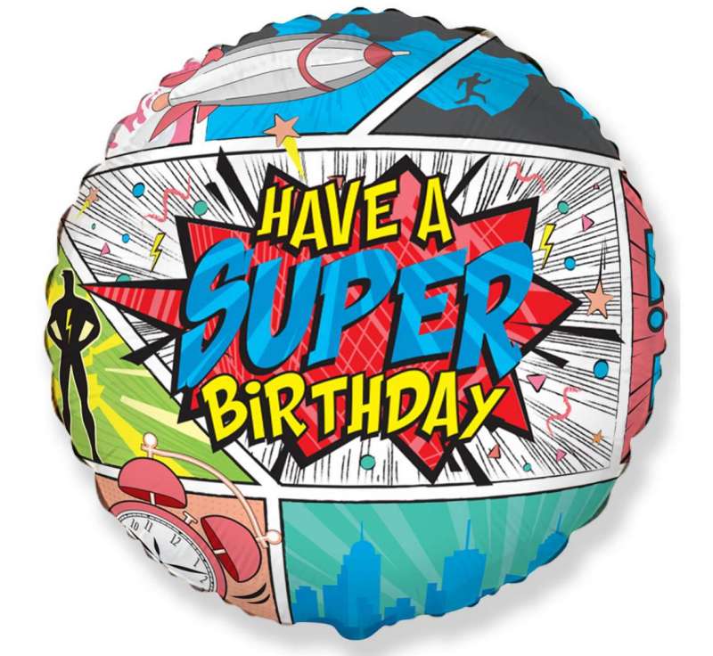 Folijas balons 18 FX - SuperBirthday