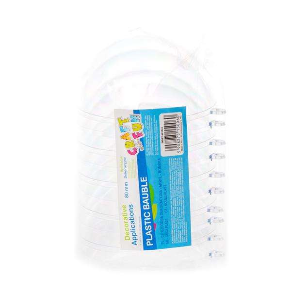 Dekors - plastmasas bumbiņu komplekts, 8 cm 5 gab.