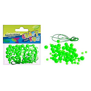 Dekors-krelles,  plastiks neona zaļš
