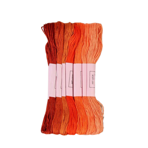 Набор ниток мулине 8±1м  cпектр оранжевый 