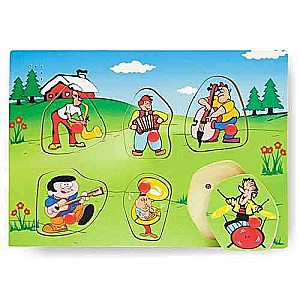 Bērnu spēle Skaņas puzle-mūzikas instrumenti,F līmenis,koks