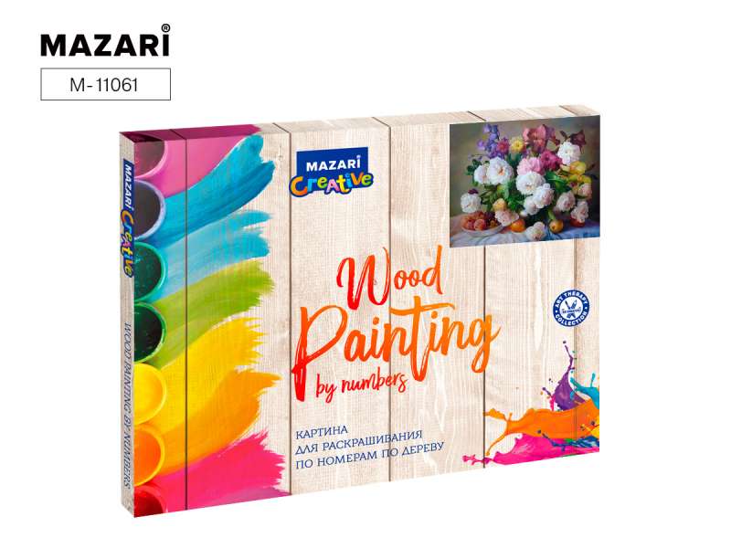 Glezna krāsošanai pēc numuriem uz koka 30*40 cm DABA AR AUGĻIEM