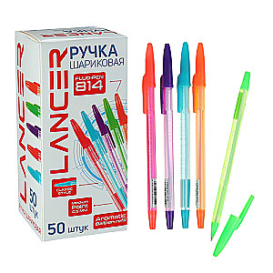 Kugļpildspalva 0,5mm zila, korpuss MIKS LANCER Fluo 