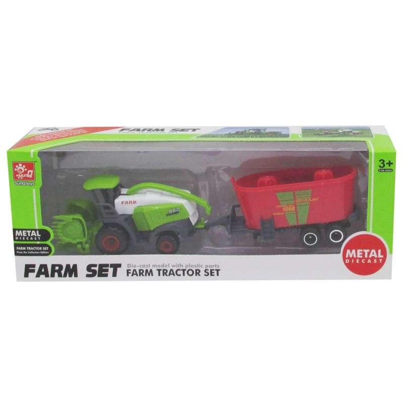 Traktors ar piekabi Farm, metāla